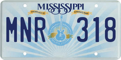 MS license plate MNR318