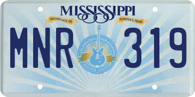 MS license plate MNR319