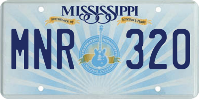 MS license plate MNR320