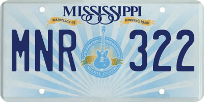 MS license plate MNR322