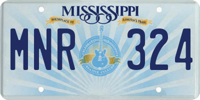 MS license plate MNR324