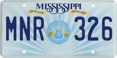 MS license plate MNR326