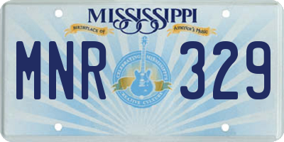 MS license plate MNR329