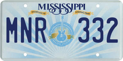 MS license plate MNR332