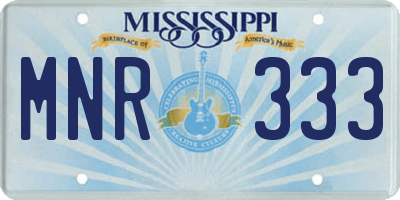 MS license plate MNR333