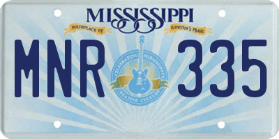 MS license plate MNR335