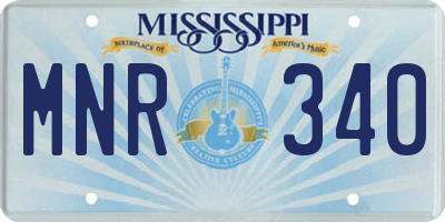 MS license plate MNR340