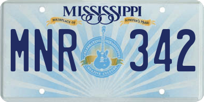 MS license plate MNR342