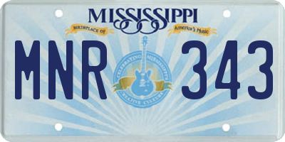 MS license plate MNR343