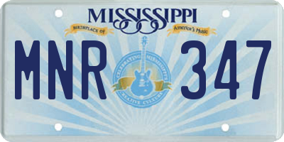MS license plate MNR347