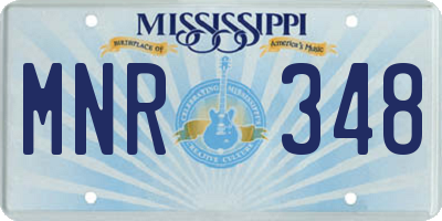 MS license plate MNR348