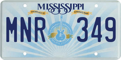 MS license plate MNR349