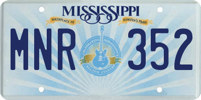 MS license plate MNR352