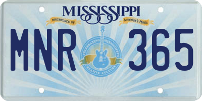 MS license plate MNR365