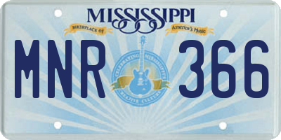 MS license plate MNR366