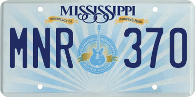 MS license plate MNR370
