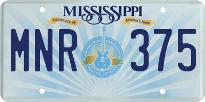 MS license plate MNR375