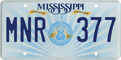MS license plate MNR377