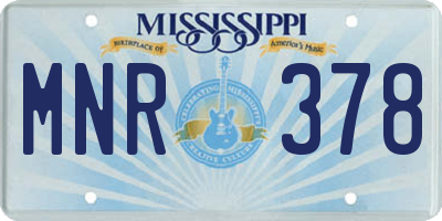 MS license plate MNR378