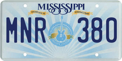 MS license plate MNR380
