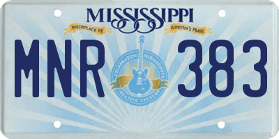 MS license plate MNR383