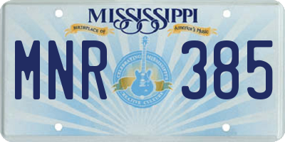 MS license plate MNR385