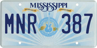 MS license plate MNR387