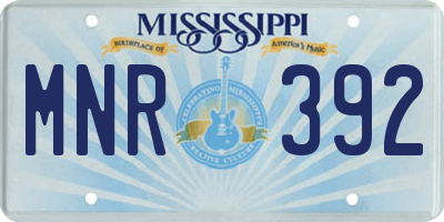 MS license plate MNR392