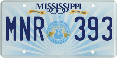 MS license plate MNR393