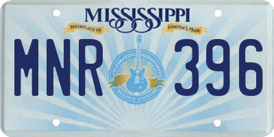 MS license plate MNR396