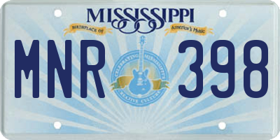 MS license plate MNR398