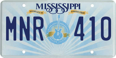 MS license plate MNR410