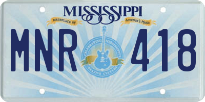 MS license plate MNR418