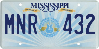 MS license plate MNR432
