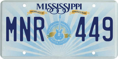 MS license plate MNR449