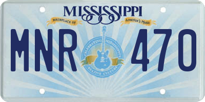 MS license plate MNR470