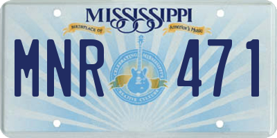 MS license plate MNR471