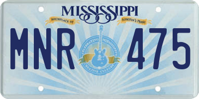 MS license plate MNR475