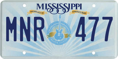 MS license plate MNR477