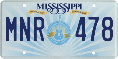 MS license plate MNR478