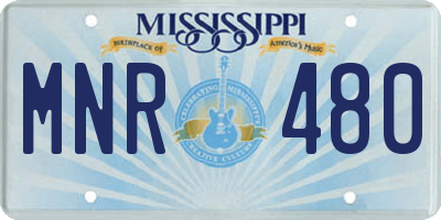 MS license plate MNR480