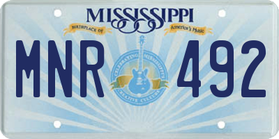 MS license plate MNR492