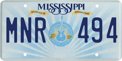 MS license plate MNR494