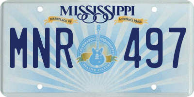 MS license plate MNR497