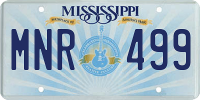 MS license plate MNR499