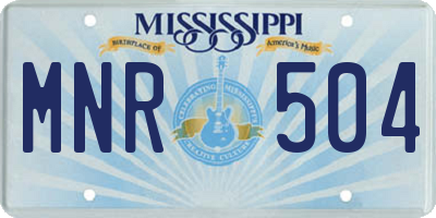 MS license plate MNR504