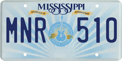 MS license plate MNR510