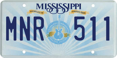 MS license plate MNR511
