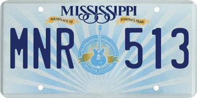 MS license plate MNR513