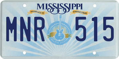 MS license plate MNR515